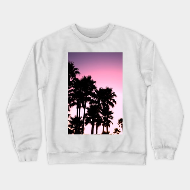 Pink Palm Trees Crewneck Sweatshirt by NewburyBoutique